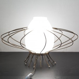 Lampe à poser - Fil de fer et opaline - Stellor Poulpe