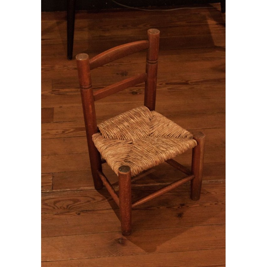 Chaise paillée enfant