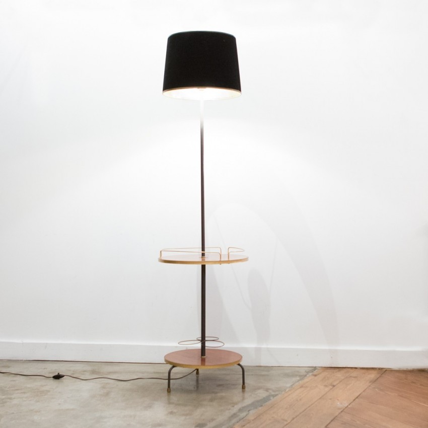 Lampadaire tablette tripode de Marcel Delmas