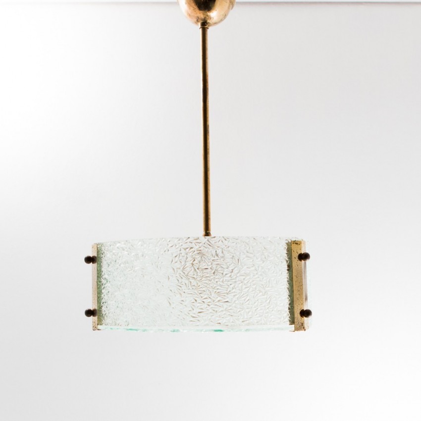 Suspension triangulaire laiton et verre - Delmas luminaires Suspension triangulaire laiton et verre - Delmas luminaires