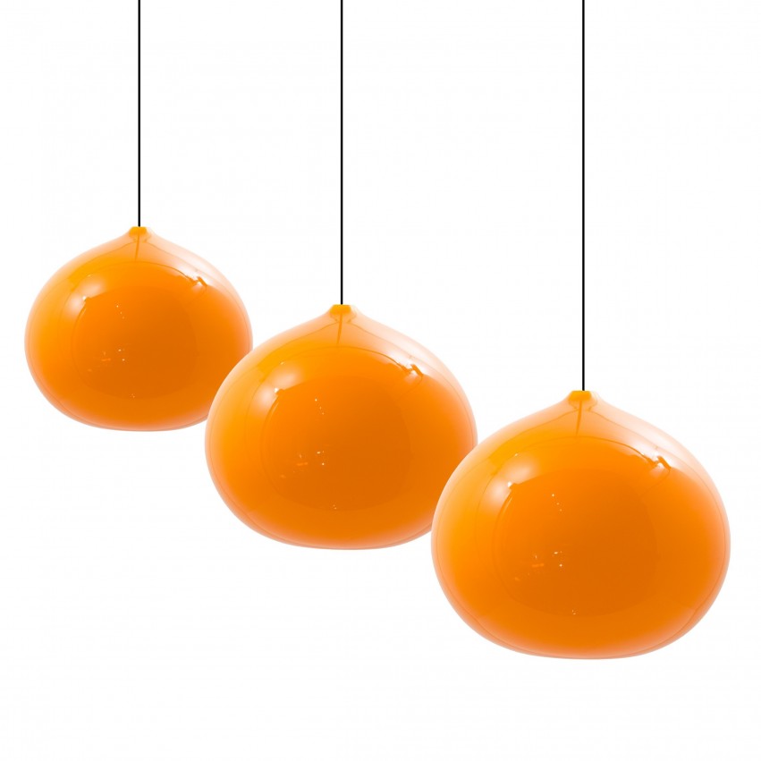 3 suspensions en opaline orange