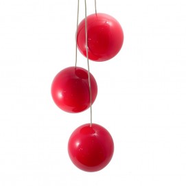 Lustre en verre - Trois boules rouges !