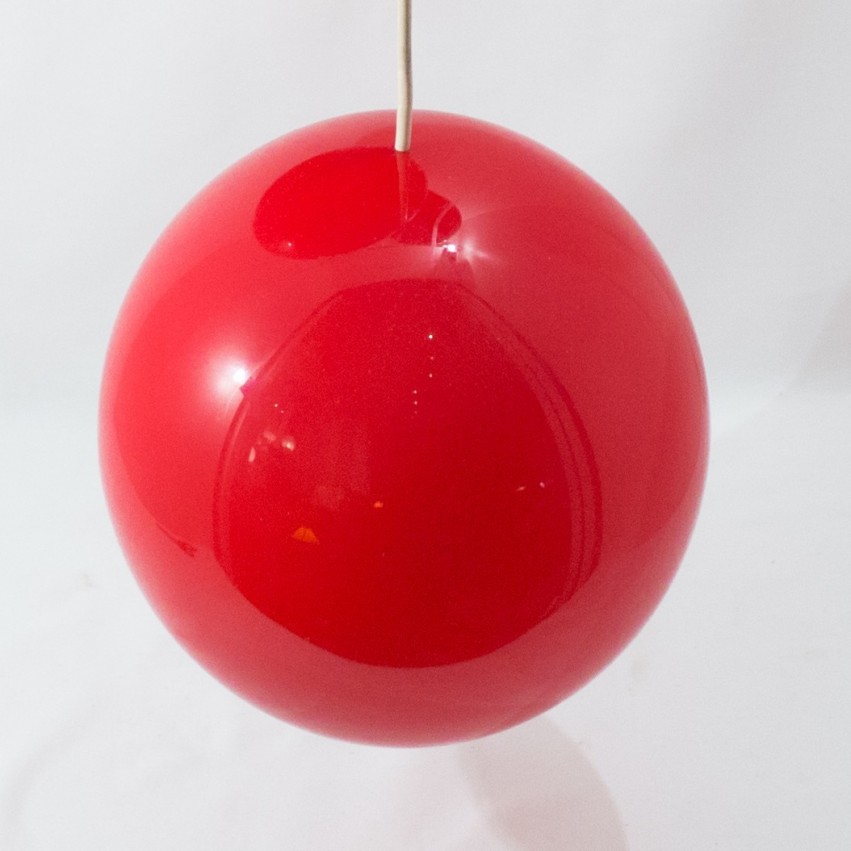 Lustre en verre - Trois boules rouges !