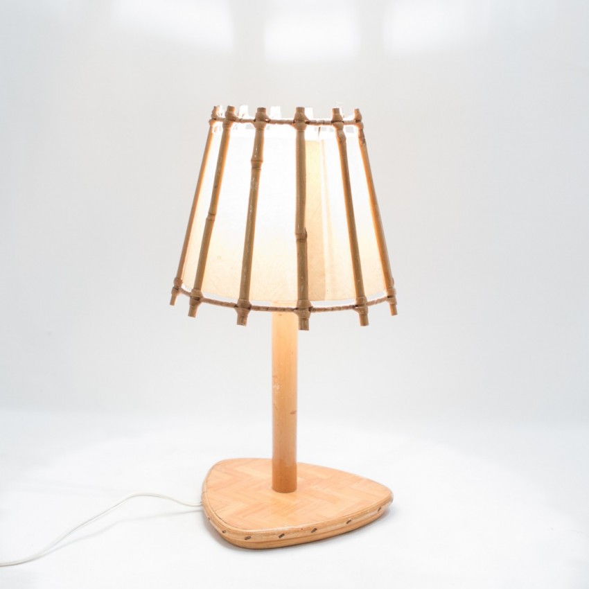 Lampe de bureau en bois