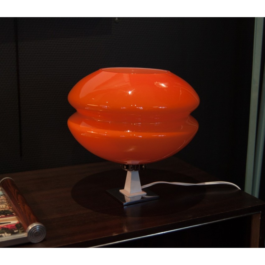 Lampe en verre orange