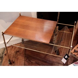 Table basse roulante range-disques
