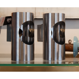 Paire d'appliques en inox