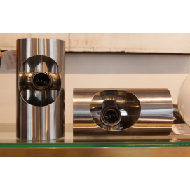 Paire d'appliques en inox
