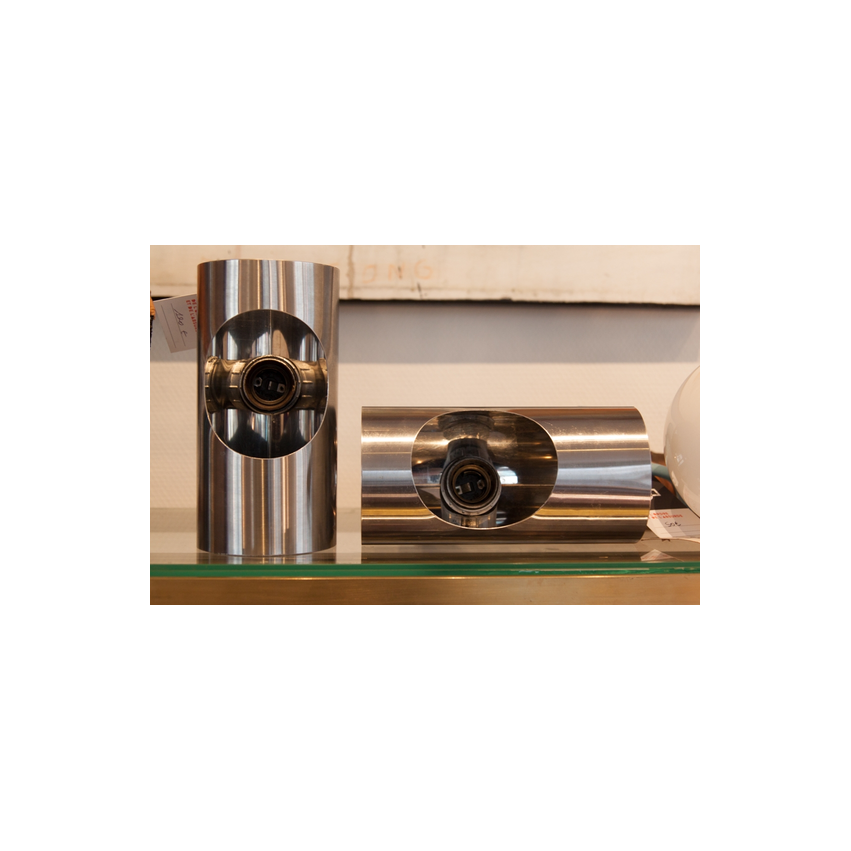 Paire d'appliques en inox