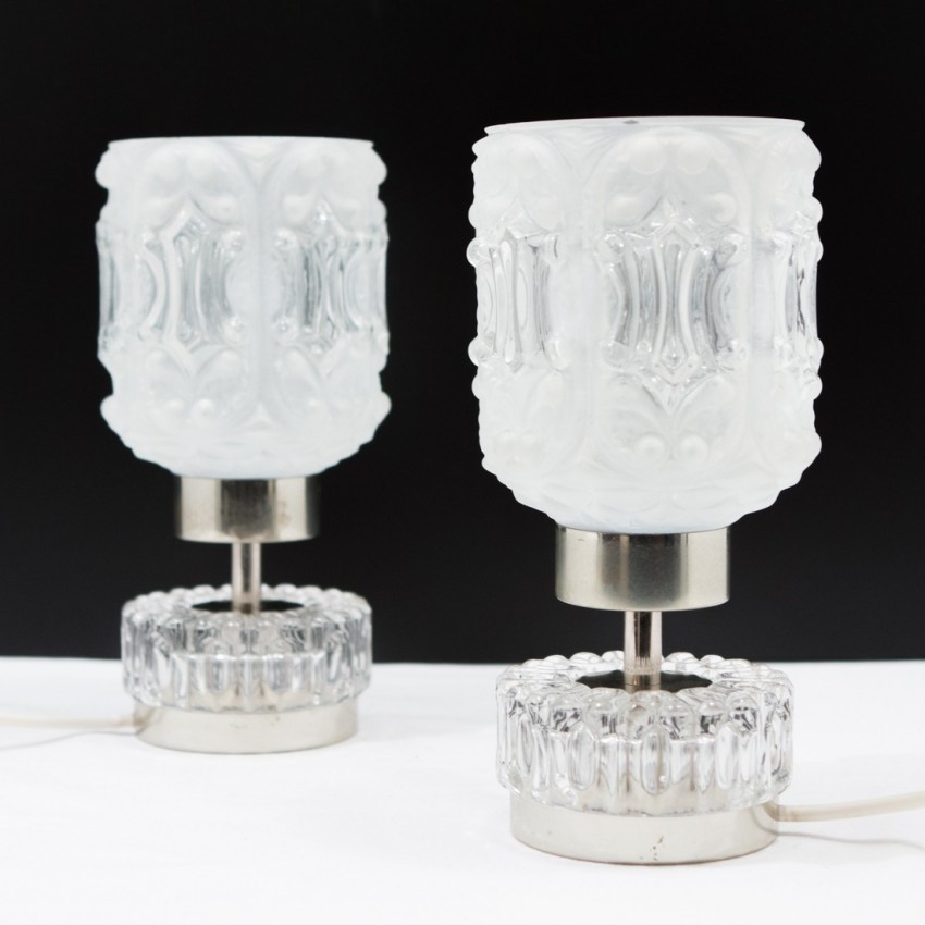 Paire de lampes en verre - 1950