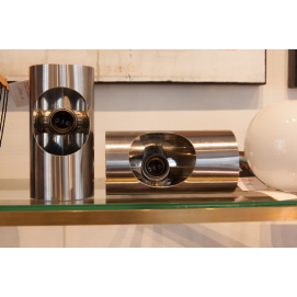 Paire d'appliques en inox