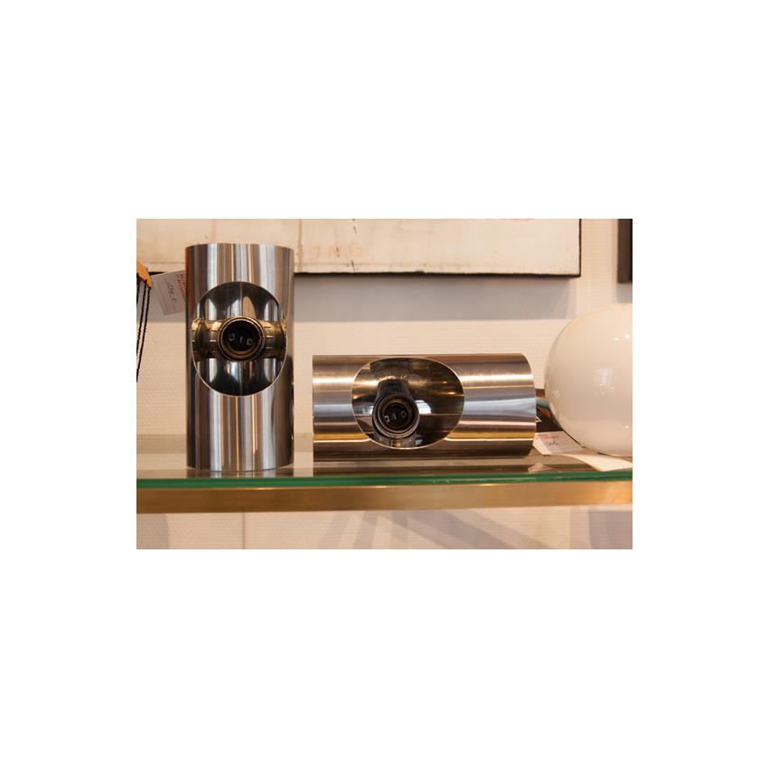 Paire d'appliques en inox