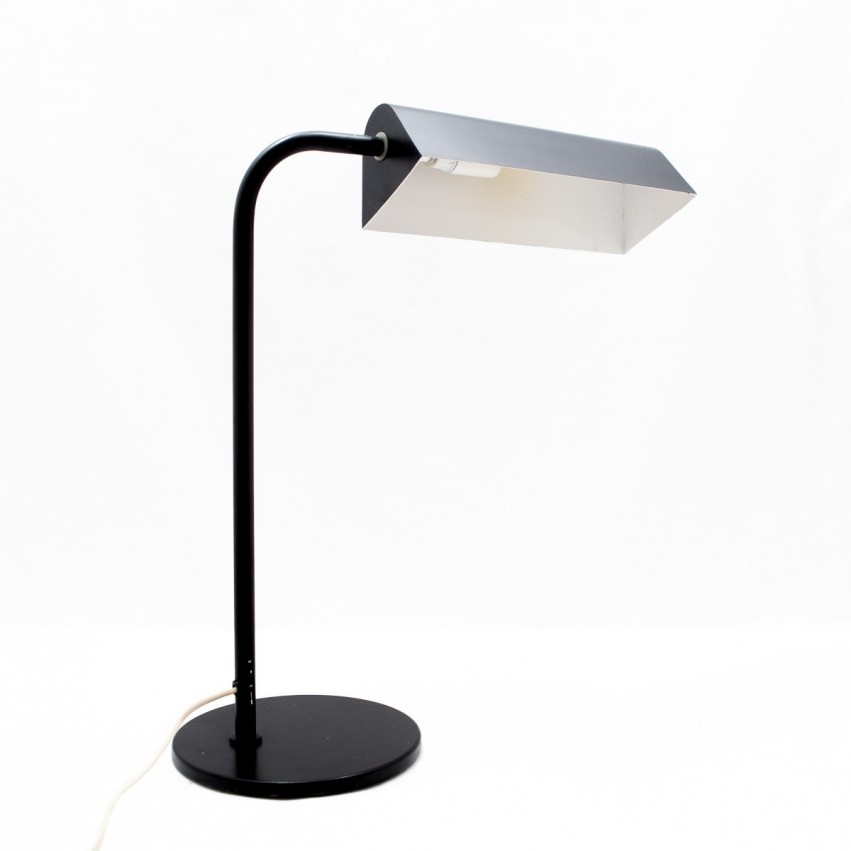 Lampe de bureau laquée de noir Amilux