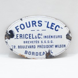 Plaque émaillée Fours Lec