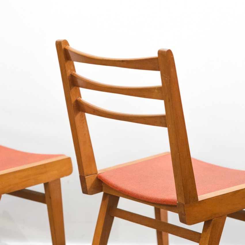 Chaises en bois des années 1950 - Achilles Decommère