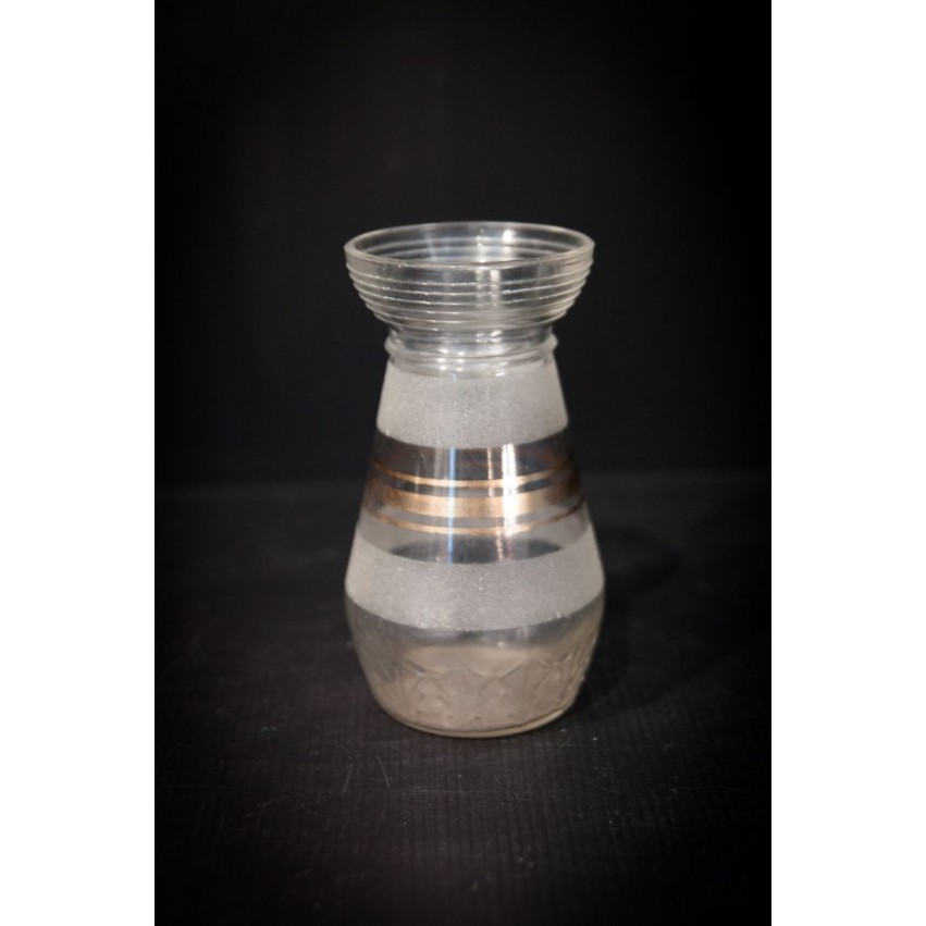 Vase verre liseré doré