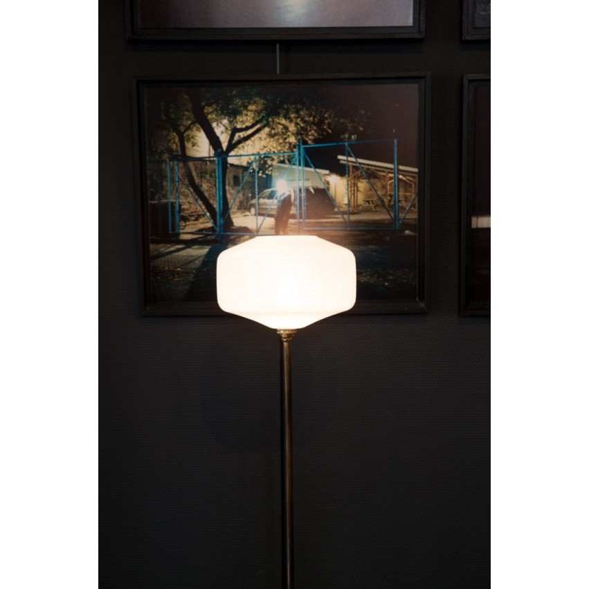 Lampadaire fer/opaline