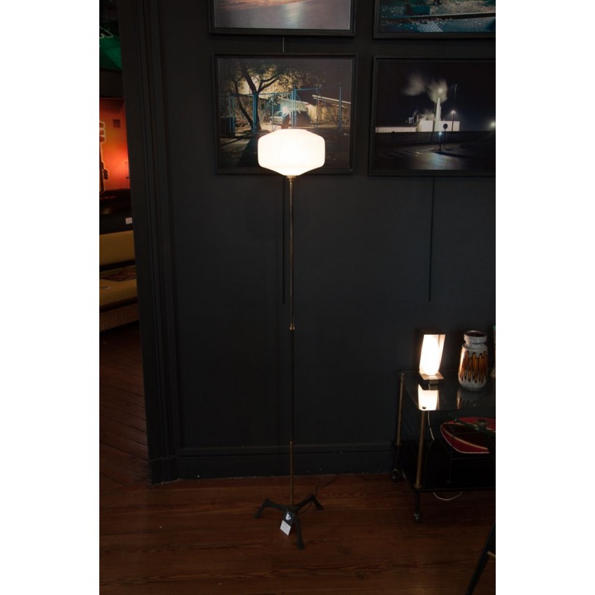 Lampadaire fer/opaline