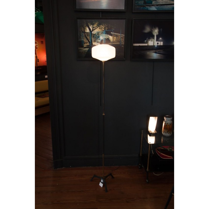 Lampadaire fer/opaline