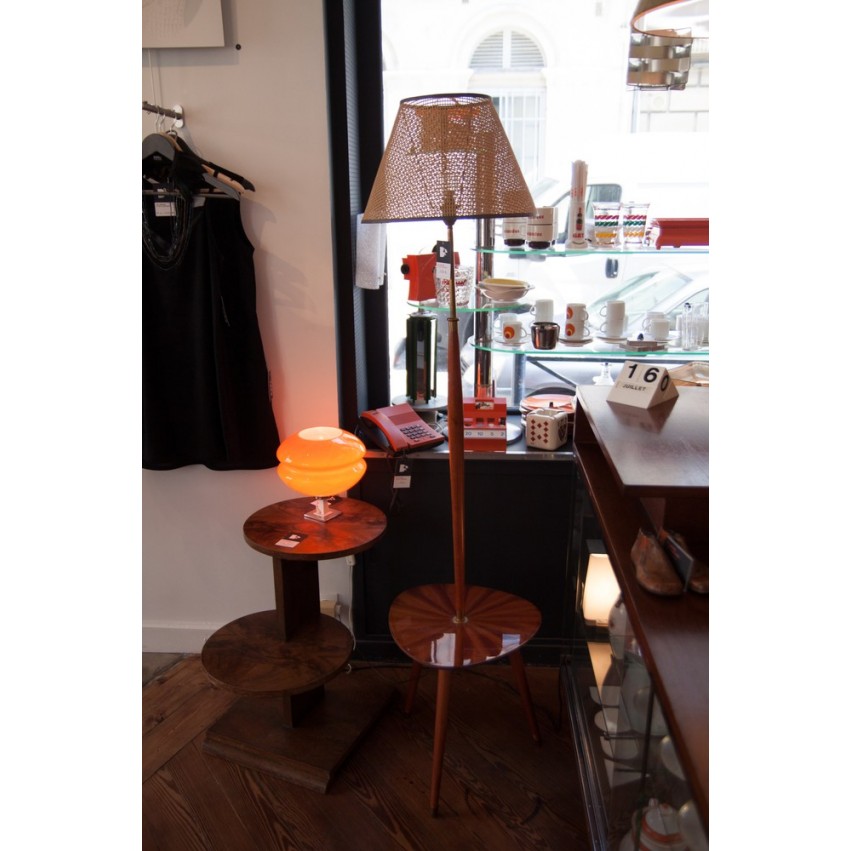 Lampadaire tablette marquetée