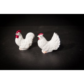 Salière et poivrière poules