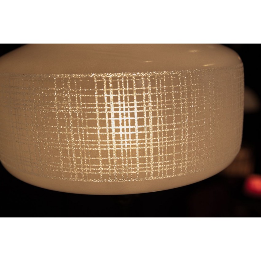 Lampe sur pied fer/opaline