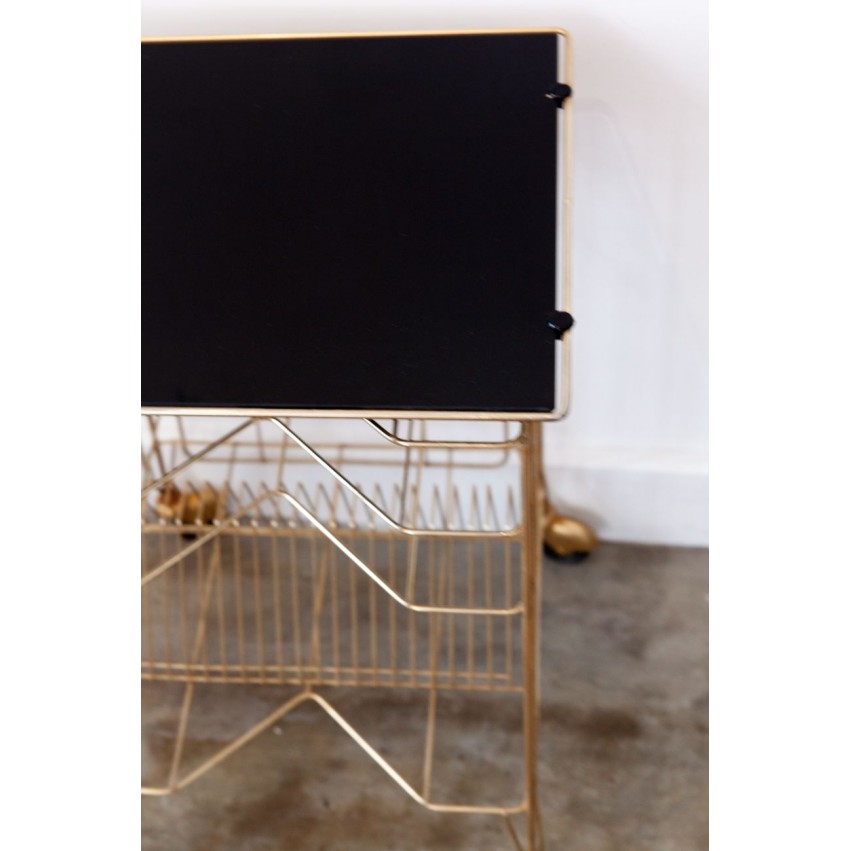 Tablette roulante range-disques vintage