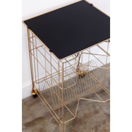 Tablette roulante range-disques vintage