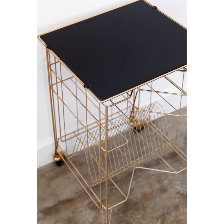 Tablette roulante range-disques vintage