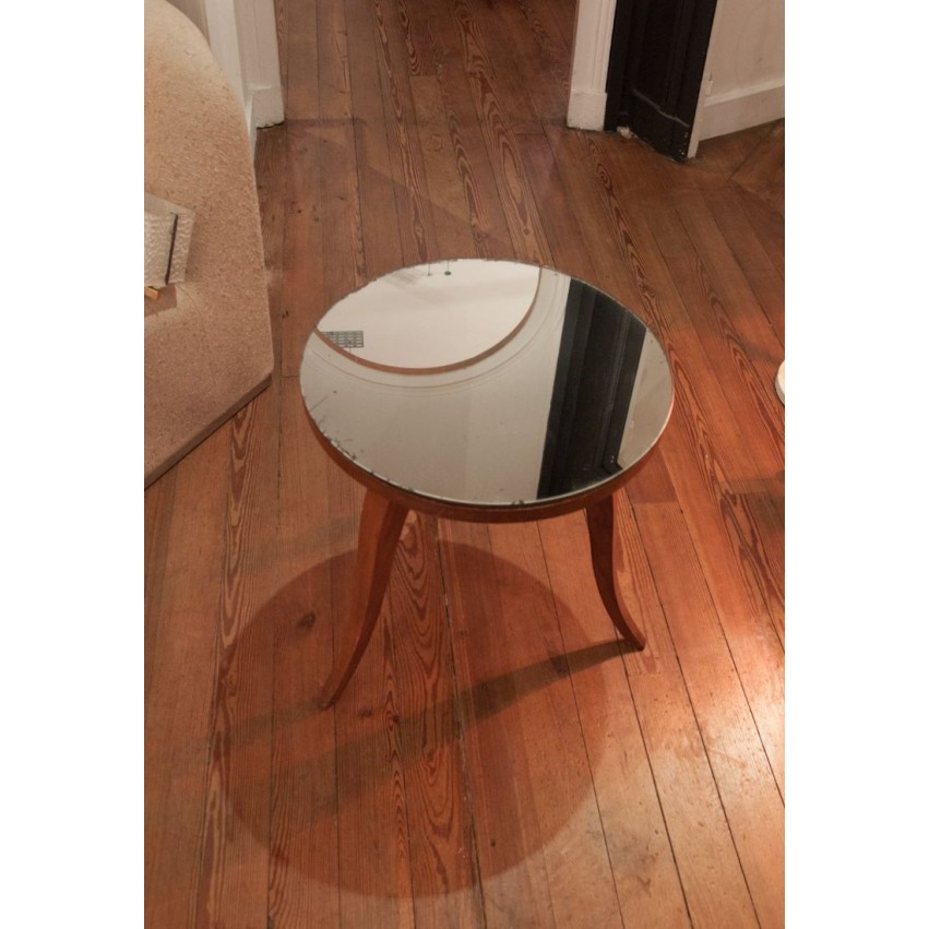 Table en bois/miroir 