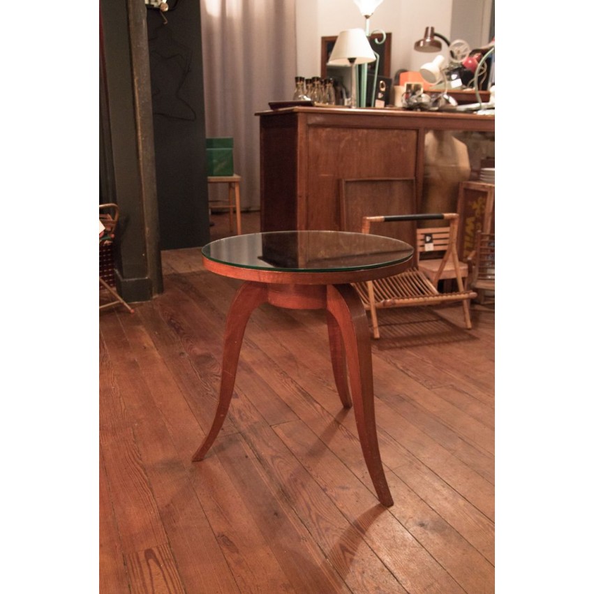 Table en bois/miroir 