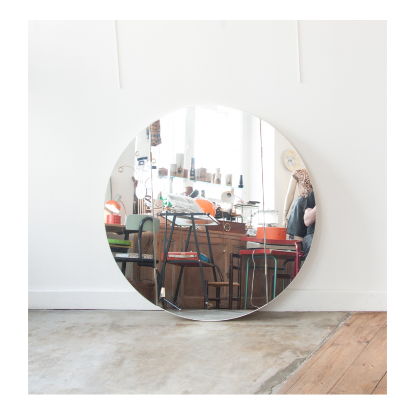 Grand miroir vintage rond - Triptyque