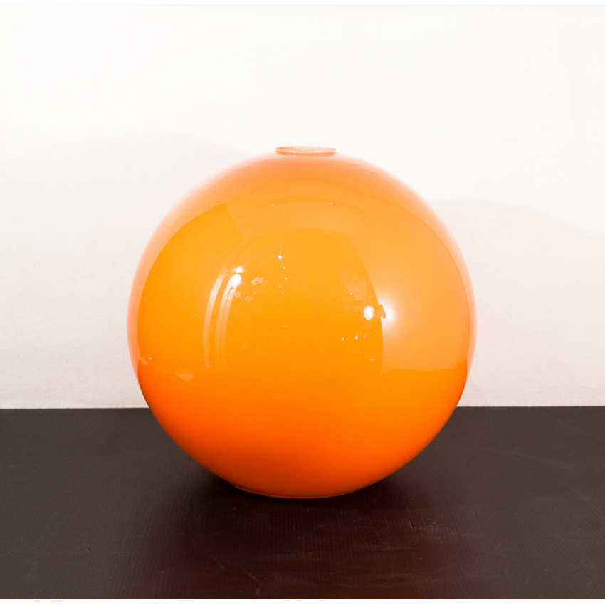 Suspension boule opaline orange vintage