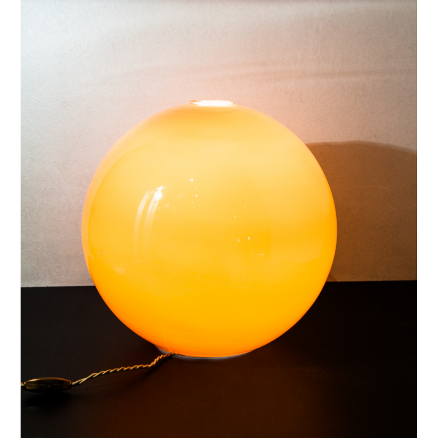 Suspension boule opaline orange vintage