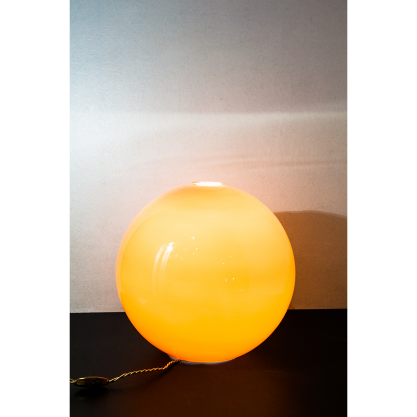 Suspension boule opaline orange vintage