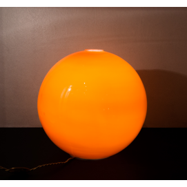 Suspension boule opaline orange vintage