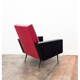 Fauteuil noir et rouge vintage - DODA