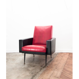 Fauteuil noir et rouge vintage - DODA