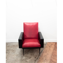 Fauteuil noir et rouge vintage - DODA